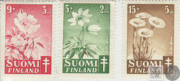 Finlandia 1949  Yvert Tellier  349/51 Flores  ** - Sonstige & Ohne Zuordnung