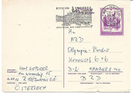 1948q: Postkarte Gest. 4910 Ried Im Innkreis, Werbestempel, 1981 Nach Hamburg Gelaufen - Ried Im Innkreis