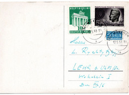 55860 - Bund - 1951 - 10Pfg. Berlin-Hilfe & 10K.-Marke Der Ukrainischen Exil-Regierung A. PropKte. MUENCHEN -> Lehr - Covers & Documents