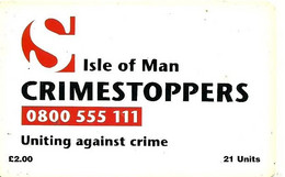 ISLE OF MAN  21 UNITS  CRIMESTOPPERS AD CHIP 1997 USED  READ DESCRIPTION !!! - Isle Of Man