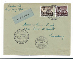 Lux189 / LUXEMBURG - Erstflug Nach Basel/Schweiz 21.4.1947 - Lettres & Documents