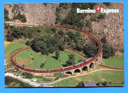 N14-169, Bernina Express Der Rhätischen, Bahn Auf Dem Kehrviadukt Bei Brusio, Train, 6010, GF,non Circulée - Brusio