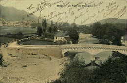 Arudy * Vue Sur Le Pont De Poussine * Panorama * Cpa Toilée Colorisée - Arudy
