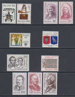 1979 ** Islande (sans Charn., MNH, Postfrish) Complete Yv 492/02  Mi 539/49  FA 576/86 (11v) - Años Completos