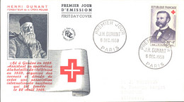 FDC N°1187 Et 1188 Croix Rouge - 1950-1959