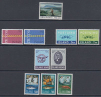 1971 ** Islande (sans Charn., MNH, Postfrish) Complete Yv 403/12  Mi 450/59  FA 487/96  (10v) - Full Years