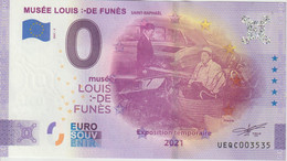 Billet Touristique 0 Euro Souvenir France 83 St Raphael Musée L De Funés 2021-3 N°UEQC003535 - Pruebas Privadas