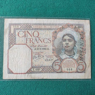 TUNISIA 5 FRANCS 1941 - Tunisie