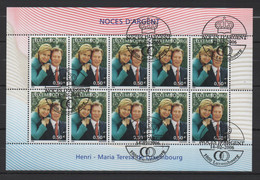 Luxemburg - Kleinbogen Mi 1700 Silberhochzeit Großherzog Henri + Maria Teresa / Sonderstempel 14.2.2006 - Used Stamps