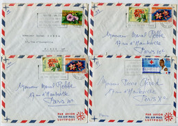 HAUTE VOLTA  - 4 Lettres  Affr. Sur Lettre Par Avion Pour La France - Fleurs Croix Rouge - Alto Volta (1958-1984)