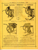 DOCUMENTATION TARIF.FORGES PORTATIVES A VENTILATEUR " HERCULE " ALEC DUNCAN.PARIS. - Non Classés