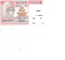 NEPAL BILLET 5 RUPEES PICK 30 - Népal