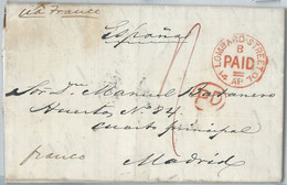 69222 - CUBA - POSTAL HISTORY -  COVER From MATANZAS To MADRID Spain 1870 - Vorphilatelie