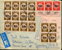 67952 Israel, Cover Circuled 1952 To Germany, With 16x Stamp 0,01 And 3x Stamp 0,03 - Covers & Documents
