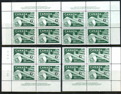 Canadas MNH PB's 1955-56 Paper Industry Overprinted - Surchargés