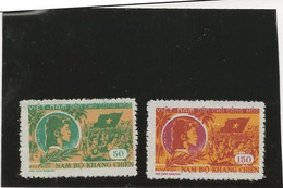 VIETNAM DU NORD - TIMBRE N°150 A 151 OBLTERE - ANNEE 1958-- COTE : 13 € - Vietnam