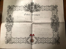 AB303 Ordres étrangers, Ordre Du Médjidié, Autorisation,1857 - Documents Historiques