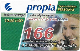 Cuba - Etecsa Propia - Servicios - Nuevo Código Para Propia 166, Exp.01.09.2005, Remote Mem. 10$, Used - Cuba