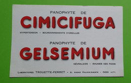 Buvard 549 - Laboratoire - CIMICIFUGA GELSEMIUM - Etat D'usage : Voir Photos - 21x13.5 Cm Environ - Vers 1950 - Produits Pharmaceutiques