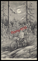 Scolik  Charles Wien. Joyeux Noël. Un  Ange Arrive à Vélo  ... Paysage Fantastique. Scan Recto/verso. - Scolik, Charles