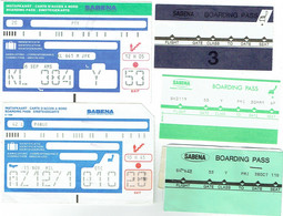 5x SABENA. Boarding Pass. Carte D'Acces à Bord. Lot De 5 Articles. - Tarjetas De Embarque