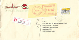 Portugal Registered Cover ATM Stamp - Brieven En Documenten