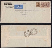 Great Britain 1936 AIR FRANCE Airmail Cover 2Sh 6P + 1Sh LONDON To SAO PAULO Brazil Pirelli Advertising - Cartas & Documentos