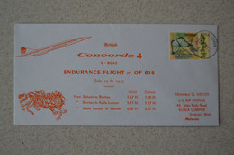 Avion CONCORDE 15/07/1975 Endurance Flight Bahrain To Bombay To Kuala Lumpur To Bahrein - Concorde