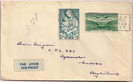 Ireland-Irlande-Irland 1954 Airmail Cover Dun Laoghaire - Argentina - Cartas & Documentos