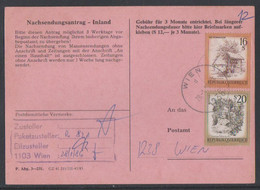 1986 Nachsendeauftrag Der Post - Stamped Stationery