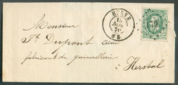 N°30 - 10 Centimes Vert Obl. LP.179 Sur Lettre De HERVE Le 13 Novembre 1870 Vers Herstal - 18950 - 1869-1883 Leopoldo II