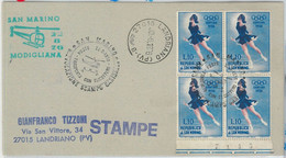 65314 - SAN MARINO - POSTAL HISTORY - HELICOPTER MAIL - SPECIAL POSTMARK On COVER - 1976, Helicopters - Hélicoptères