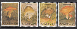 1984 Zambia Mushrooms Fungi Complete Set Of 4  MNH - Zambie (1965-...)