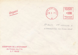 EMA NC 334 15/2/71 1er Jour En Allemagne Sur Lettre Forces Françaises En Allemagne - Lettre - Militaire Stempels Vanaf 1900 (buiten De Oorlog)