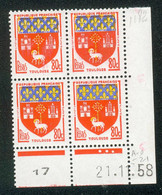 Lot C311 France Coin Daté Blason N°1182 (**) - 1950-1959