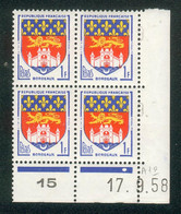 Lot C317 France Coin Daté Blason N°1183 (**) - 1950-1959