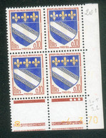 Lot C351 France Coin Daté Blason N°1353 (**) - 1960-1969