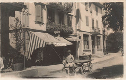 Carte-Photo : Interlaken ? Bern  Eingespannter Hund  Attelage 1905 Coiffeur Hairdresser Berne - Bern