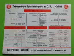 Buvard 471 - Laboratoire Chibret - Tableau Des Médicaments - Etat D'usage :voir Photos - 21x16 Cm Environ - Vers 1960 - Produits Pharmaceutiques