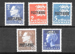 AFA #45, 46, 48, 49, 50.   POSTFAERGE / Postal Ferry 1967-75    MNH** - Colis Postaux