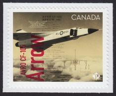 Qc. MILITARY JET = AVRO Canada CF-105 ARROW = Cut From BK = Canadians In Flight = MNH Canada 2019 Sc #3175 - Unused Stamps