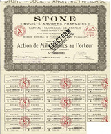 - Titre Ancien - STONE - Société Anonyme Française -  Titre De 1929 - Société Devenue Electron - Electricité & Gaz