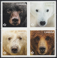 Qc. BEARS OF CANADA - Type 1 - DIE CUT Block Of 4 From Booklet (BLACK BEAR At UL) Canada 2019 - Nuovi