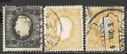 Portugal   1870  Sc#34, 39, 44  5reis, 20reis & 80reis  Used   2016 Scott Value $49 - Used Stamps