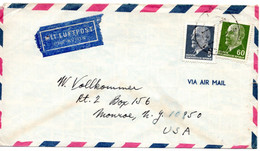 55890 - DDR - 1966 - 60Pfg. Ulbricht MiF A. LpBf. SAALFELD -> Monroe, NY (USA) - Covers & Documents