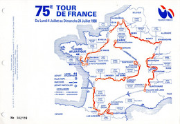 " FEUILLET SPECIAL 75 ème TOUR DE FRANCE 1988. " Voir Les 4 Scans Parfait état ! - Cyclisme