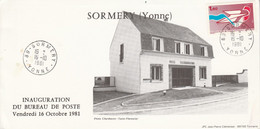 INAUGURATION BUREAU DE POSTE DE SORMERY YONNE 1981 - Commemorative Postmarks