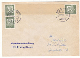 Allemagne - République Fédérale - Lettre De 1966 - Oblit Eystrup - Avec Bande  De La " Dauerserie " - Briefe U. Dokumente