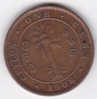 Ceylon, One Cent 1908. Edward VII. Copper. KM# 102 - Sri Lanka (Ceylon)