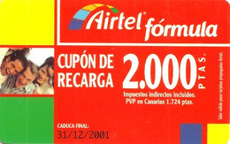 SPAIN  CANARY ISLANDS 200O PTAS  MAN  AND WOMAN GSM ED,31.12-2001READ DESCRIPTION !! - Airtel